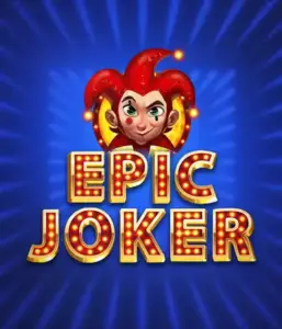 Experience the colorful world of the Epic Joker game by Relax Gaming, showcasing a cheerful joker with a vivid hairstyle amid a sparkling blue background. This image portrays the joy and humor of classic slots, great for those who love traditional gameplay, offering a delightful gaming experience.