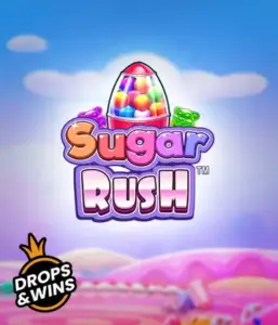 Dive into the sweet world of Sugar Rush by Pragmatic Play, with a colorful candy dispenser set against a dreamy candy landscape. This graphic portrays the playfulness of the slot, adorned with bright candies and engaging typography. Great for those with a sweet tooth, promising hours of fun. 