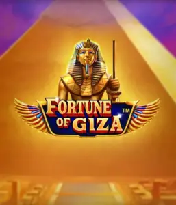 Uncover the mystical world of the Fortune of Giza game by Pragmatic Play, showcasing a stunning depiction of a Pharaoh before the iconic pyramid backdrop. This graphic captures the richness of Egyptian history, perfect for fans of Egyptian-themed slots, providing a captivating escape.