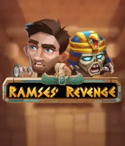 Dive into the thrilling world of Ramses' Revenge slot by Relax Gaming, featuring a startled explorer and a fierce mummy set against an Egyptian tomb backdrop. This image depicts the adventure of tomb exploration, ideal for adventure seekers, delivering a gripping adventure. 